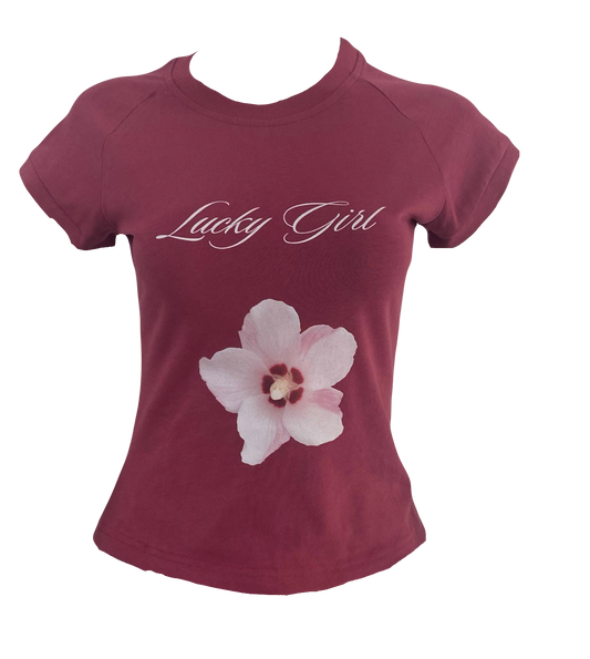 “Lucky Girl” Cotton Baby Tee